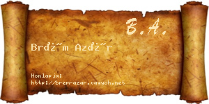 Brém Azár névjegykártya